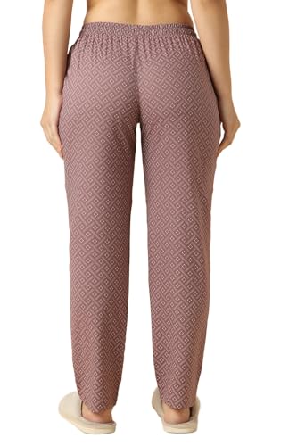 Image of Van Heusen Women's Printed Lounge Pants | Drawstrings & Side Pockets | Ultra Soft Fabric | Relaxed Fit | At home pyjamas | Everyday Comfort | Printed | Style 55306 | Available in Pack of 1 & 2