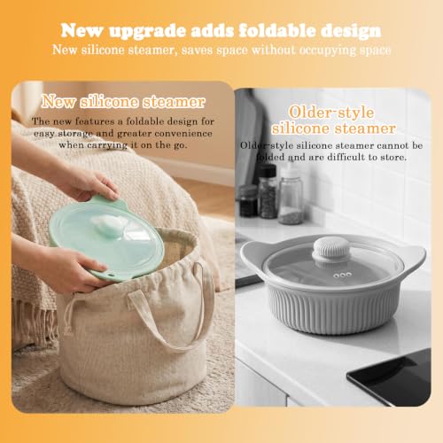 Vaporizador de silicona para microondas y estante de vapor para verduras 6