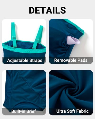 Image of Women Tankini Swimsuits with Skirt - Two Piece Swimsuit Tummy Control Bathing Suits 2025 Swimwear