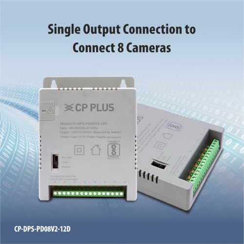 Image of CP PLUS 8-Channel CCTV Power Supply SMPS | 12V 5A High Efficiency Adapter with LED Indicators | EMI Filter|Overload & Short Circuit Protection|Use for Dome & Bullet Cameras| CP-DPS-PD08V2-12D
