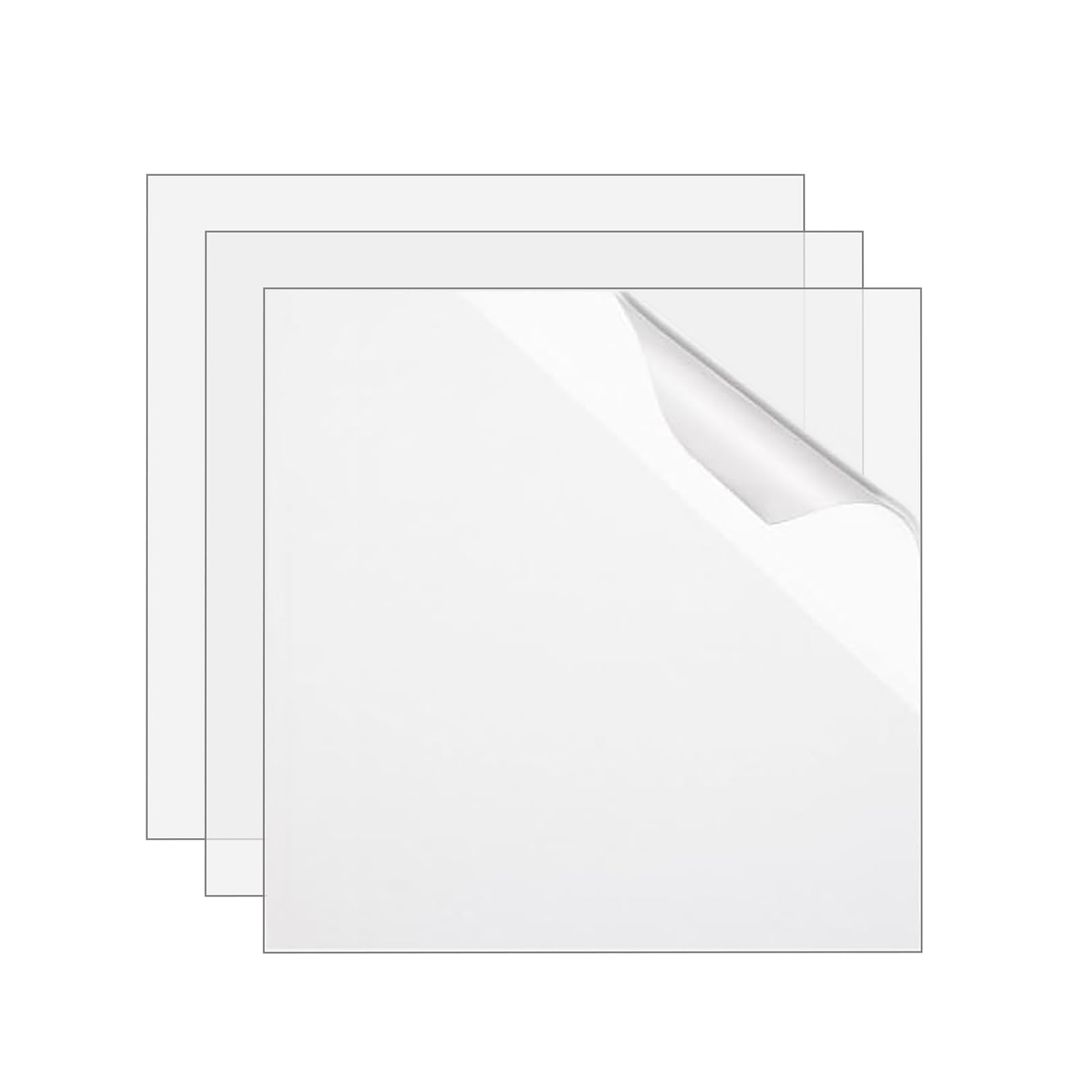 Kwadratowe p?yty ze szk?a akrylowego, 3 mm, 30 x 30 cm, 3 mm, przezroczyste, bezbarwne, do ramek na zdj?cia, malowania, wystawy projektów, ekspozycji sto?owych, 3 szt