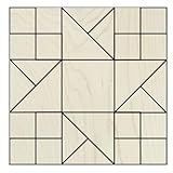 Barn Quilt Kit DIY Pattern Unfinished Wood Quilting Block Sign Paintable Art for Adults and Kids (12 inches, Double Friendship Star)