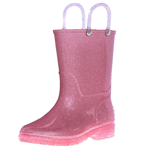 Wildkin - Botas de lluvia para niños grandes, niños y niñas, 100% impermeables para niños con asas fáciles de poner, características de banda de rodadura antideslizante, ideal para todas las,