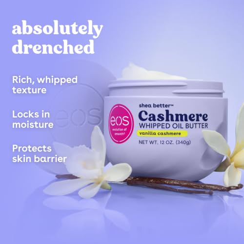 Image of Bundle of eos Shea Better Body Lotion + Whipped Body Butter, Vanilla Cashmere, Weightless Moisture For Dry Skin, Rich Formula and Deep Hydration, Vanilla Body Lotion