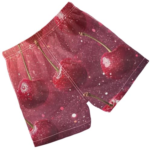 Pigsaly Boys Swim Trunks Summer Red Cherry Fruit Boys Board Shorts Swimsuit Swimwear Summer Bathing Suit S2