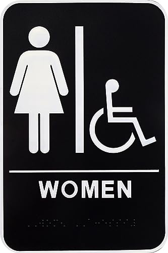 Panneau ADA braille Hillman 844150 en plastique noir et blanc 15,2x22,9 cm
