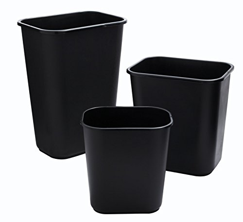 Rubbermaid Commercial Products Resin Wastebasket/Trash Can, 7-Gallon/28-Quart, Black, Plastic, For Bedroom/Bathroom/Office, Fits Under Desk/Sink/Cabinet, Pack Of 12 #TOP2