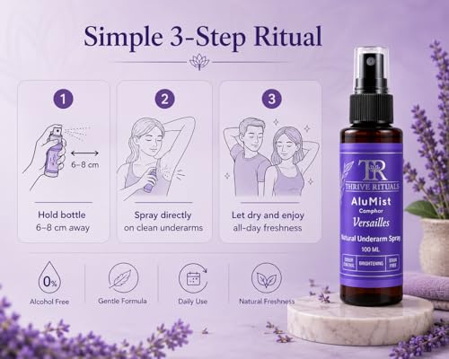Image of AluMist Versailles Natural Alum Underarm Spray | Alcohol-Free Deodorant for Men & Women | Long-Lasting Freshness | Odour Protection | Gentle Daily Use | 100 ml