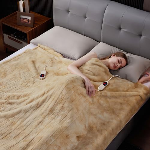 Guohaoi Heated Blanket, Soft Faux Rabbit Fur Electric Throw, 72"×84" - image 6