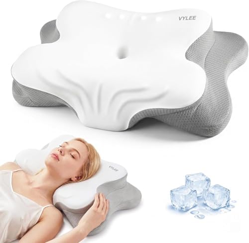 VYLEE Cervical Neck Pillow for Pain Relief, Cooling Memory Foam P...