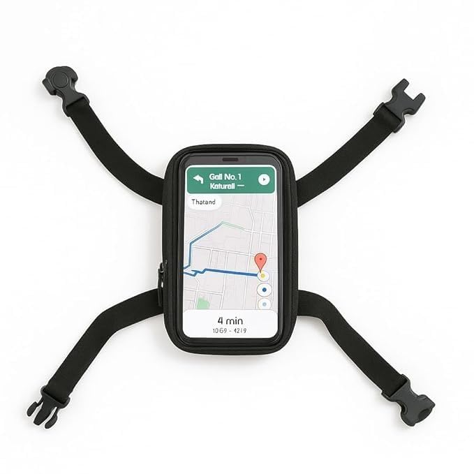 Image of Mobile Holder for Scooty - Universale Fit | Activa Mobile Holder for Scooter | Water-Resistant Pouch Smoky Black pcs 1