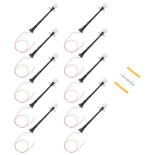 CIMAXIC 10pcs Miniature Garden Street Light Models Model Mini Lamps for Landscape Dec