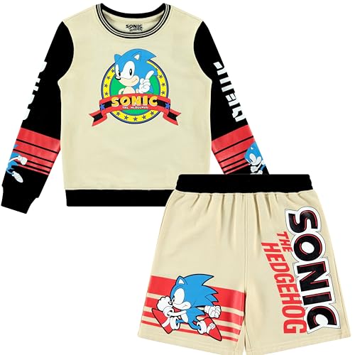 Image of Sonic the Hedgehog Boys Hoodie or Crewneck Sweatshirt & Shorts Set, Little & Big Boys Sizes 4-20