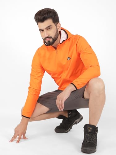 Image of GREENLANDS Windcheater GNL TRISH: Men's Reflective Windproof Jacket - NS Lycra, Breathable Mesh, Multiple Pockets, Adjustable Waist, Full Sleeves for Outdoor Adventures