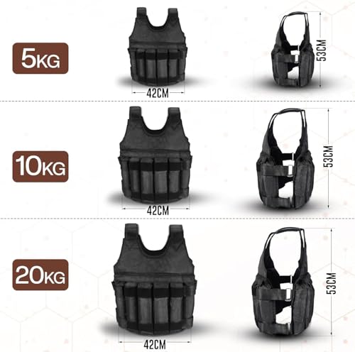 Weighted Vest 5Kg/10Kg/20Kg - Weighted Vest for Women & Men - Weight Vests - Body Weighted Jacket for Boxing, Cardio, Strength And Training - Durable Weighted Running Vest with Ironsand - Image 6