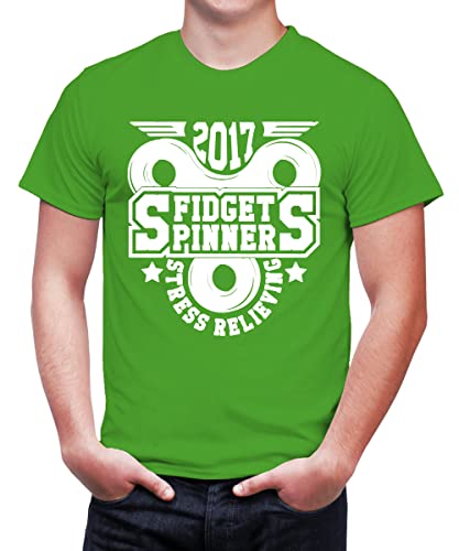 Image of Caseria Men's Cotton Printed T-Shirt -Fidget Spinner | 100% Cotton | Half Sleeves | Regular Fit | Printed | Round Neck | Graphic T Shirt