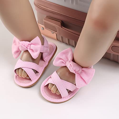 Baby Girl Sandals Bowknot Princess Dress Flats Prewalker First Walkers Shoes Infant Solid Color Bow Back Strap Shoes3
