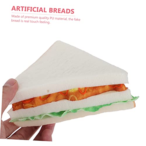 HOLIDYOYO 4 Peças De Pão Simulado Sanduíche De Pão Triturador De Alimentos Decoração De Bolo Pu Pão