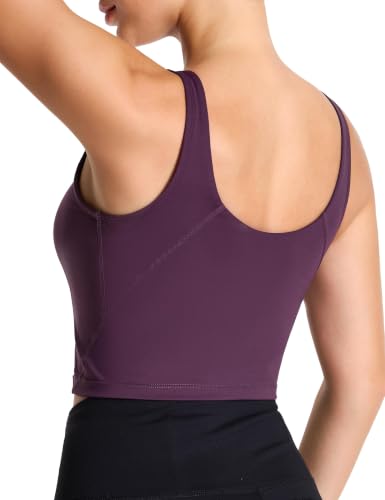 Image of THE GYM PEOPLE Womens' Sports Bra Longline Wirefree Padded with Medium Support