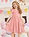 Arshiner Toddler Girls Dress Cute Pink Flutter Sleeve Party Swing Tiered Sundress Outfit for Little Girls for 6-7 Years