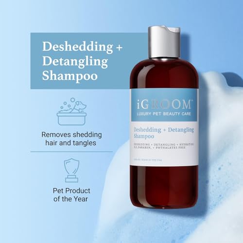iGroom Deshedding & Detangling Hundeshampoo, luxuriöse Tierpflege, löst Verfilzungen und unerwünschte Unterwolle, verleiht Glanz und Volumen, hergestellt in USA, 473ml