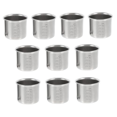 HOLIDYOYO 10 Pezzi Bicchieri Misuratori Graduati Acciaio Inossidabile Tazze Dosatrici Mediche Resistenti e Facili da per Misurazioni Precise Liquidi Utensili