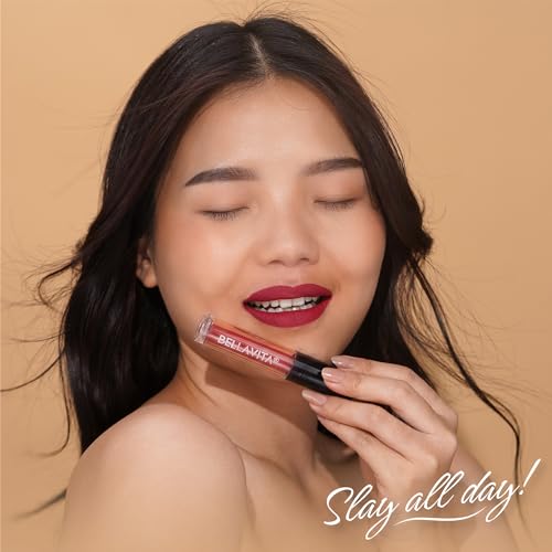 Image of BELLAVITA Kiss-Proof Liquid Lipstick | 3.8 ml | 18-hr Stay | Transferproof Lipstick | Long Lasting | Ultra Matte Finish | Intense Moisturisation | Waterproof Liquid Lipsticks for Women | Pink Pout
