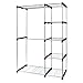 Basics Hardware Deluxe Double Rod Closet Organizer Freestanding Wardrobe Rack - Silver (Wardrobe Organizer)