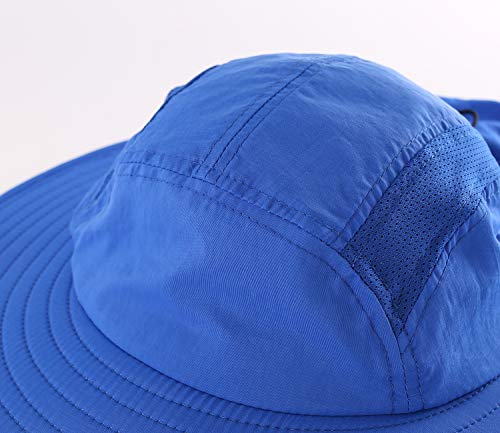 Image of Home Prefer UPF 50+ Mens Wide Brim Fishing Hat with Neck Flap Sun Hat for Men Women Sun Protection Cap