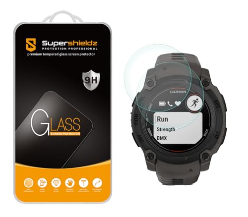 Supershieldz (2 Pack) Designed for Garmin Instinct E (40mm) Tempered Glass Screen Protector, Anti Scratch, Bubble Free