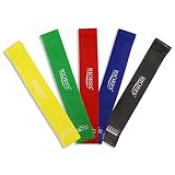 RIORES(リオレス) エクササイズバンド 強度別5本セット 収納袋付き トレーニングチューブ レジスタンスバンド ループバンド レーニング用ゴムバンド ストレッチ (5本セット)