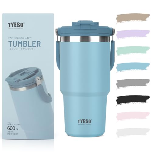 TYESO �^���u���[ �X�g���[�t�� 600ml ���� �ۗ�ۉ� ��e�� �X�e�����X�{�g�� �W�t�� ���ڂ�Ȃ� �E�H�[�^�[�{�g�� �����^�� �����t �^��f�M ��d�\�� �L�� ������ �R��Ȃ� �A�E�g�h�A ������� �X�J�C�u���[ KT01-01022-20