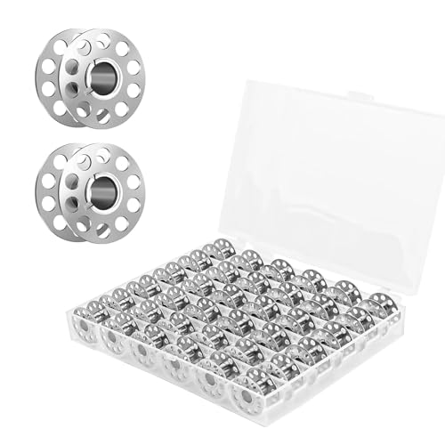 HASLED 36 PCS Canette Machine a Coudre, Canette Machine à Coudre en Métal, Canette Machine a Coudre avec Boîte de Rangement Transparente,Diamètre...