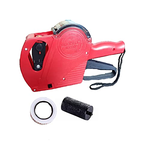 LabZhang MX5500 Pricing Tag Gun,8 Digits Price Numerical Tag Gun Label Maker with 300 Sticker Labels and 2 Ink Refill Used for Retail Shop, Grocery Store, Organization Marking (Red)