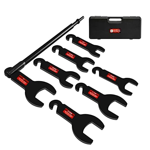 BETOOLL 8PCS Pneumatic Fan Clutch Wrench, 43300 Fan Clutch Removal Tool Kit, Auto Repair Spanner Kit Installs Fan Clutch Compatible with Ford, GM, Chrysler and Jeep