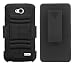 LG Optimus L70 (MS323) Black And Black Hardcore Hybrid Kickstand Case + Holster Combo