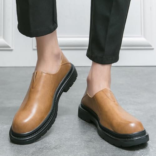 Men's Leather Slip-On Casual Loafers Comfortable Lightweight Walking Shoes Business Working Office Oxford Shoes4