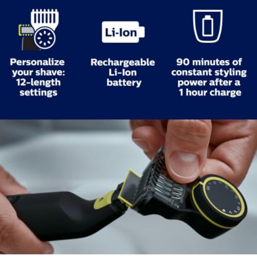 Image of PHILIPS OneBlade Pro Face + Body Hybrid Electric Trimmer & Shaver, Rechargeable, Adjustable 14-Length Precision Comb, Body Kit, Dual-Sided Blade, Wet & Dry Use, Travel Case