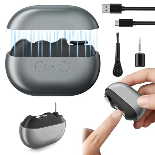 Elektrischer Nagelknipser 3-In-1 Elektrische Nagelfeile Mit Beleuchtung Zwei Geschwindigkeitsstufen Electric Nail Clipper Mit AuffangbehäLter Geeignet füR Kinder Erwachsene und Senioren