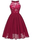 senza maniche, scollo tondo. emmarcon Abito Elegante Cerimonia Donna Damigella Vestito Corto Senza Maniche Scollo Tondo Sera Cocktail (40-42, Bordeaux)