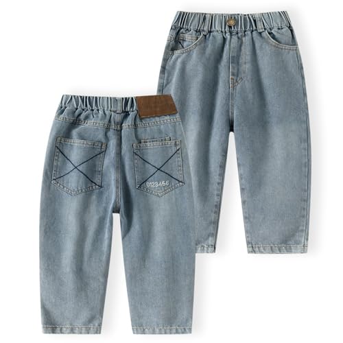 Boys Denim Pants Elastic Waist Casual Outdoor Trousers for Kids Comfortable Everyday Wear Perfect for School and2