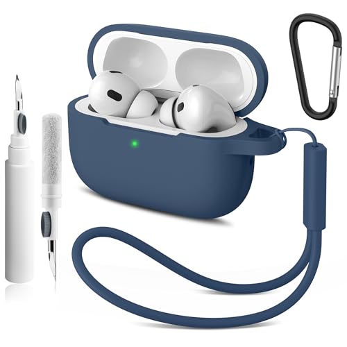 for AirPods Pro 2 �P�[�X �Ή� AirPods Pro ��2����/��1����P�[�X�i2023/2022/2019�j��p �ی� �N���[�j���O�L�b�g�ƃL�[�`�F�[���t�� LED�� ���C�����X�[�d�Ή�