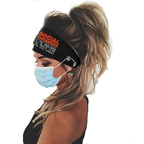Button Headband Holder for Nurse Women Men - Elastic Ear Protection Hairband Headwrap for Face Cover Suit for Everyone Wearing,Nurse Accessories for Work