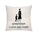 VAVSU Meilleur cadeau pour maman de la part de son fils « Remember I Love You Mom » - Housses de coussin pour la fête des mères, Noël, un anniversaire, une maman