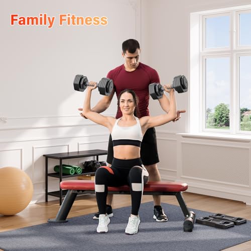 Moziel Mancuernas Ajustables 5 en 1 con Base, 11 kg/24,5 kg Pesas y Mancuernas Ajuste Rápido de 2 a 24,5 kg, Ahorran Espacio, Ideal para Entrenamiento en Casa o Gimnasio (2 x 11 Kg - Negro) - imagen 6