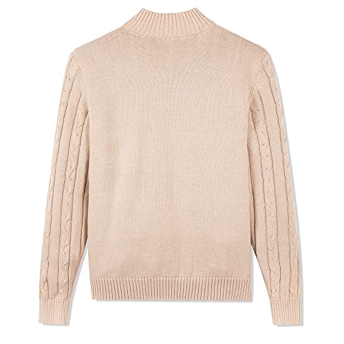 Image of Kid Nation Boys Sweater Cotton Quarter Zip Sweater Kids Cable Knit Pullover | Casual 1 /4 Zip Sweater for Child 3-14 Years (Previously Amazon Essentials)