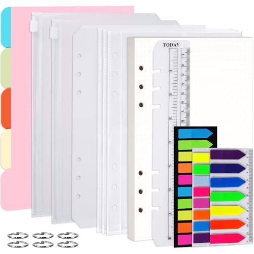 Vicloon A5 Papel de Recambio, 115pcs Paquetes de Papel de Notas Recargables, Adecuado para Notas, Cuaderno, Diario, Diseño, Agend-Enrejado