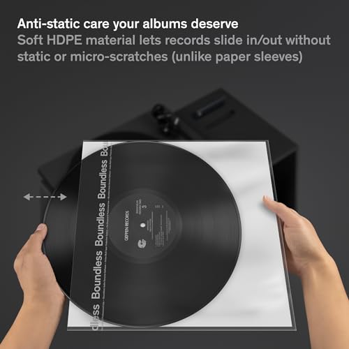 Boundless Audio Vinyl Record Sleeves - 50 x Premium Vinyl Inner Sleeves with Anti-Static Rice Paper & HDPE - Archival 3-Layer Record Covers for 12" LPs - Acid-Free Polylined Album Covers for Storage by Boundless Audio - Image 4