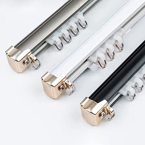 Vorhangschiene Aus Metall, Verschiebbare Gardinenstangen, Raumteiler, Vorhangstange, Decken- Oder Wandhalterung, Für DIY-Projekte, Küche, Bad, Schrank, Kleiderschrank ( Color : Metallic , Size : Side Cover