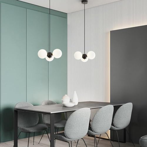 Lámpara de comedor de 3 cabezas de vidrio para salón escandinavo 3